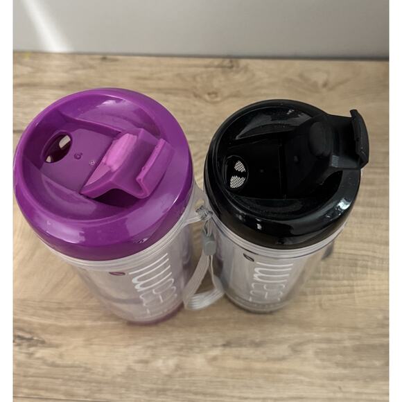 Teami Tumbler Set On The Go Tea Or Fruit Water Bottle 20 Oz 13.5 Oz Purple Black - Picture 7 of 8